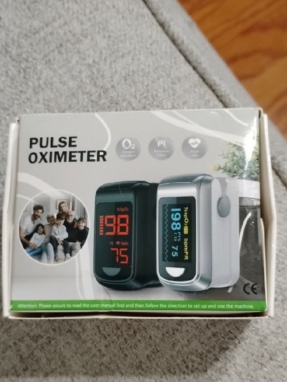 Pulse Oximeter - Black & Silver Portable Fingertip Oximeter